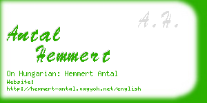 antal hemmert business card